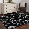 thumbnail image 3 of Area Rug for Living Room, Halloween Dinosaur Black Non-Slip Indoor Large Carpet for Bedroom/Dining Room, Funny Dino Skull Boys Girls Children Washable Low-Profile Floor Runner Rugs - 4 x 6 Ft, 3 of 8