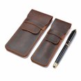 thumbnail image 1 of 2 uds. Portalápices De Cuero Hecho A Mano, Estuche Para Plumas Múltiples, Funda Protectora Para Bolígrafo De Cuero De Caballo Loco - Marrón, 1 of 5