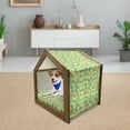 thumbnail image 3 of Cartoon Pet House, Abstract Hearts Stars Scales and Rhombuses on Pineapples Exotic Fruit Illustration, Outdoor & Indoor Portable Dog Kennel with Pillow and Cover, 5 Sizes, Multicolor, by Ambesonne, 3 of 5