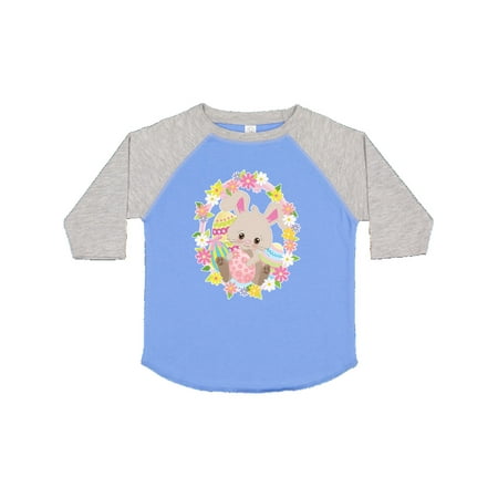 

Inktastic Easter Bunny with Flowers and Easter Eggs Gift Toddler Boy or Toddler Girl T-Shirt