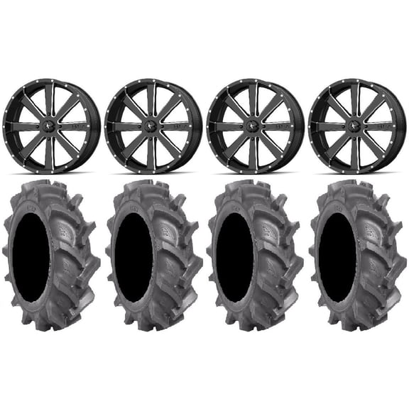 MSA Milled Flash 22" Wheels 40" BKT AT 171 Tires Can-Am Commander Maverick Renegade Outlander Defender