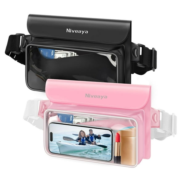 Riñonera Niveaya IP68 impermeable, paquete de 2 unidades para teléfonos de hasta 9.5 pulgadas