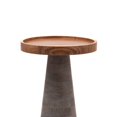 thumbnail image 4 of Modern Round Solid Wood Side Table with Tray Top – Handmade Accent Table for Living Room, Bedroom & Entryway – Rustic Contemporary End Table Gray, 4 of 5