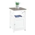 thumbnail image 5 of Home Square End Table with Cabinet in Driftwood Brown and White - Set of 2, 5 of 5