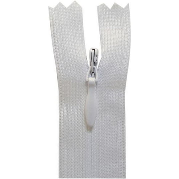 COSTUMAKERS Invisible Closed-End Zipper 55 cm (21.7 in), White, #2.5 Nylon Coil