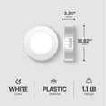 thumbnail image 3 of GE Set of 5 Dimmable Modern Corded Electric Plastic LED Puck Lights, White, 3 of 7