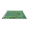 thumbnail image 2 of Ahgly Company Machine Washable Indoor Rectangle Abstract Turquoise Blue Contemporary Area Rugs, 8' x 10', 2 of 4