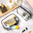 thumbnail image 4 of Simple Transparent Cosmetic Bag PVC Waterproof Clear Makeup Storage Case Travel Make Up Organizer Pouch Bath Toiletry Wash Bag DMH, 4 of 7