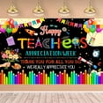 thumbnail image 6 of Thank You Teachers Staff Backdrop, Teacher Appreciation Week We Appreciate You Photography Background, Bulletin Board Teachers' Day Party Hanging Photo Booth Decor for School Classroom Office 7x5ft, 6 of 6