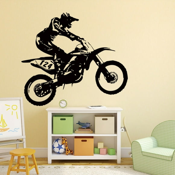 EGNMCR Wall Stickers, Cute Stickers 53cm*60cmMotorbike Motocross Wall Stickers Art Room Removable Decals Wall Sticker