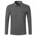 thumbnail image 2 of KIHOUT Chandails en Molleton Printemps Hiver pour Hommes, Chemise Décontractée à Manches Longues Col Rabattu avec Poche, Taille P-3TG, 2 of 5