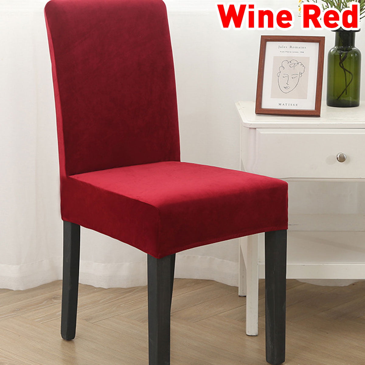 Velvet Chair Seat Protector Covers Stretch Removable Seat Case Room Slipcover 