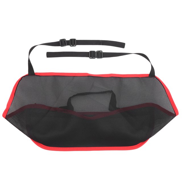 Red universal para coche, bolsillo para guardar cosas entre asientos, bolsa de malla, barrera para mascotas, accesorios para el interior del coche, color negro con borde rojo.