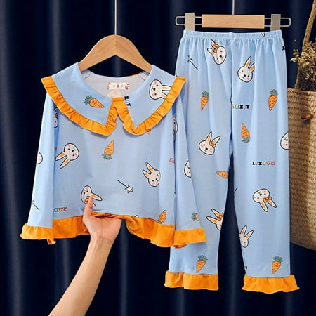 

Sanrio Children Pajamas Long Sleeve Hello Kitty Cinnamoroll Underwater Kuromi Sleepwear Baby Set Girl Kids Home Pants Dress Set