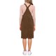 thumbnail image 3 of Vestido midi casual sin mangas de tirantes ajustables de pana para mujer Inspire Chic con bolsillos en tamaño XS color marrón, 3 of 6