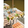 thumbnail image 2 of Outdoor Tablecloth with Umbrella Hole for Patio/Picnic/Party/Camping, Cute Puppy Sunflowers Waterproof Table Cloth Square Cover Washable, Farmhouse Eucalyptus Grey Wood (60"x 60"), 2 of 8