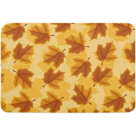 

Autumn Leaf Door Mat Anti-Skid Welcome Mat Absorbent Floor Mat Front Doormat for Kitchen Bathroom Entryway Patio High Traffic Areas Sycamore Leaves Tiled Watercolor Texture 24x16 Inch