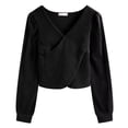 thumbnail image 4 of Luvior Womens 2026 V Neck Sweater Criss Cross Pullover Long Sleeve Knit Casual Fall Tops, 4 of 4