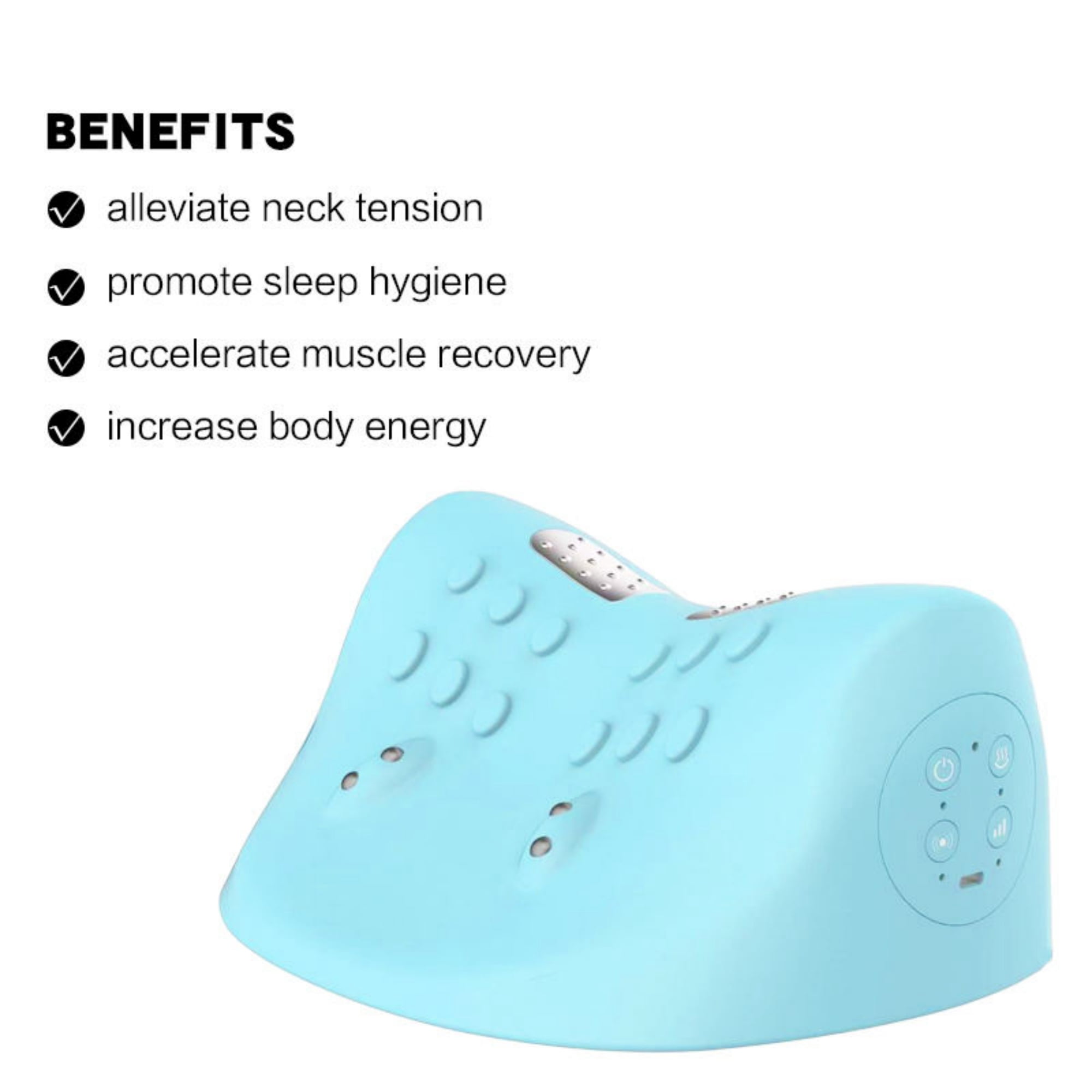 Electric Heated Neck Massager & Cervical Traction Pillow, 3 Mode Deep Tissue Stretcher for Pain Relief & Posture Correction