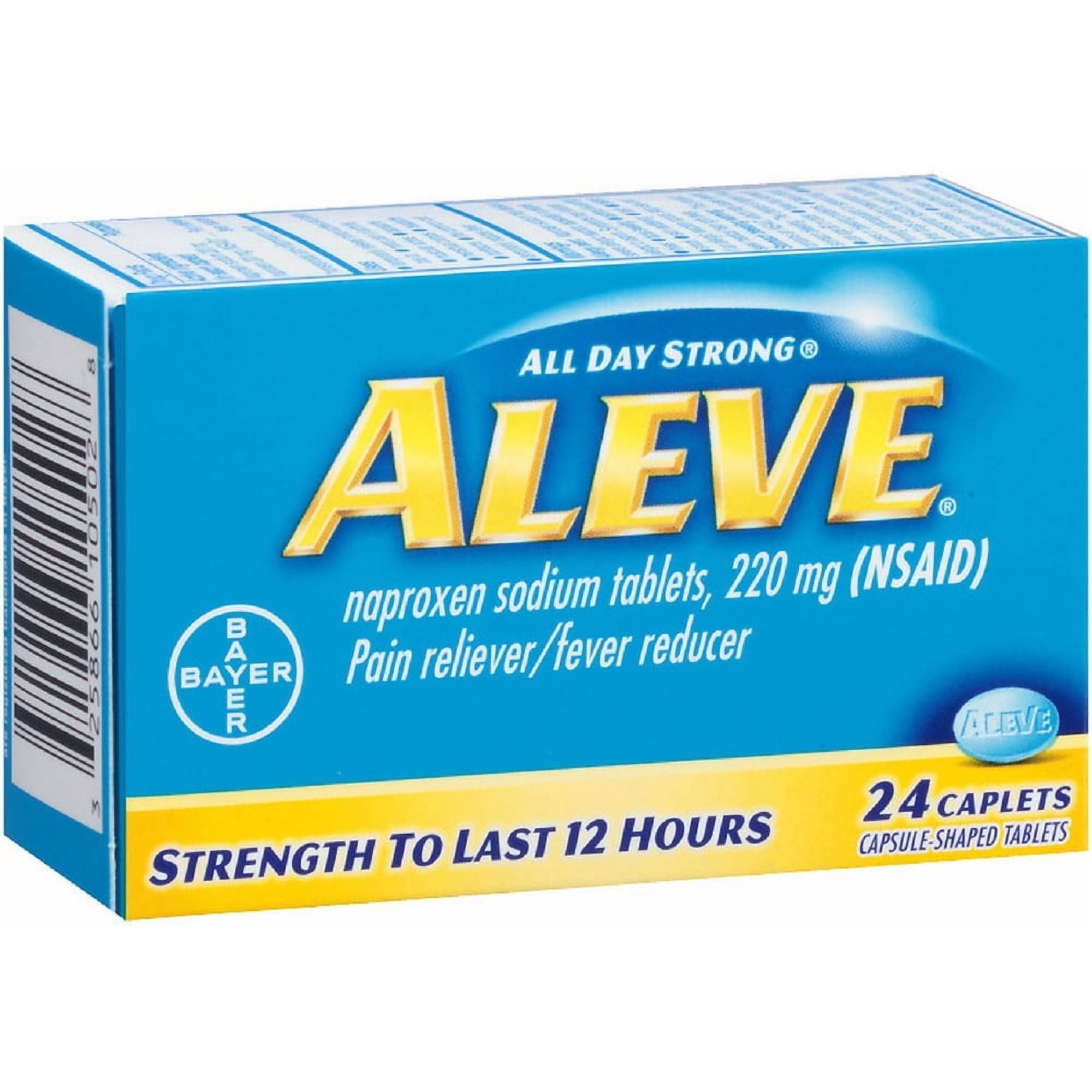 Aleve Pain Reliever/Fever Reducer Caplets, 24 ea (Pack of 6)