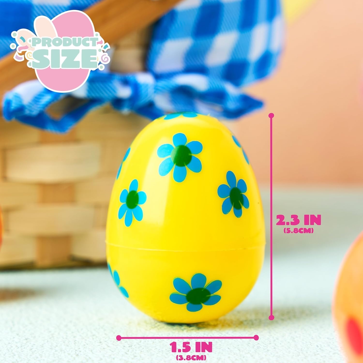 Joyfy 100 Pcs Plastic Printed Easter Eggs, 2.3" Fillable Empty Easter Eggs for Easter Hunt, Basket Stuffers Fillers, Classroom Prize Supplies, Filling Treats and Party Favor