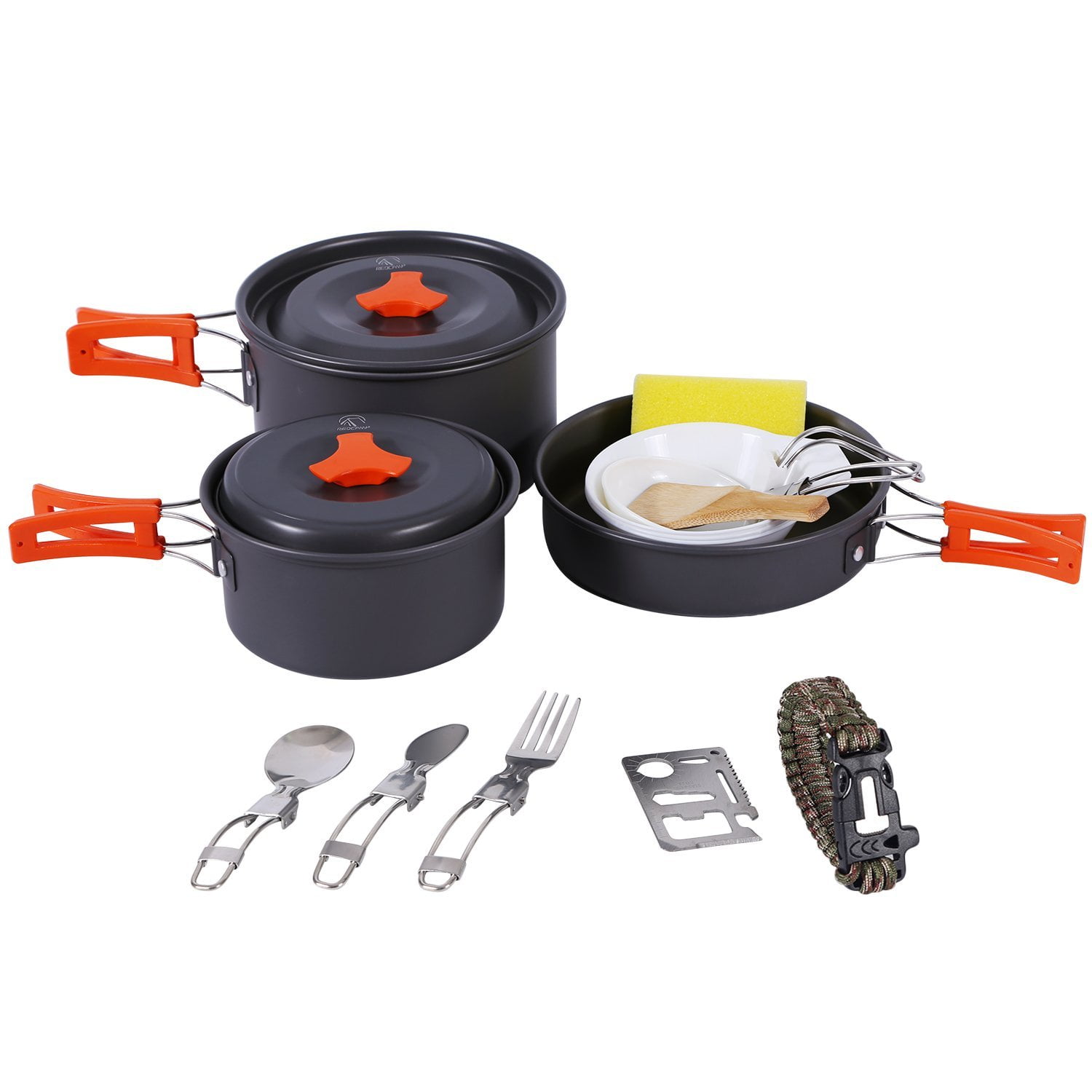 REDCAMP Camping Cookware kit, 23 Person, Nonstick Anodized Aluminum