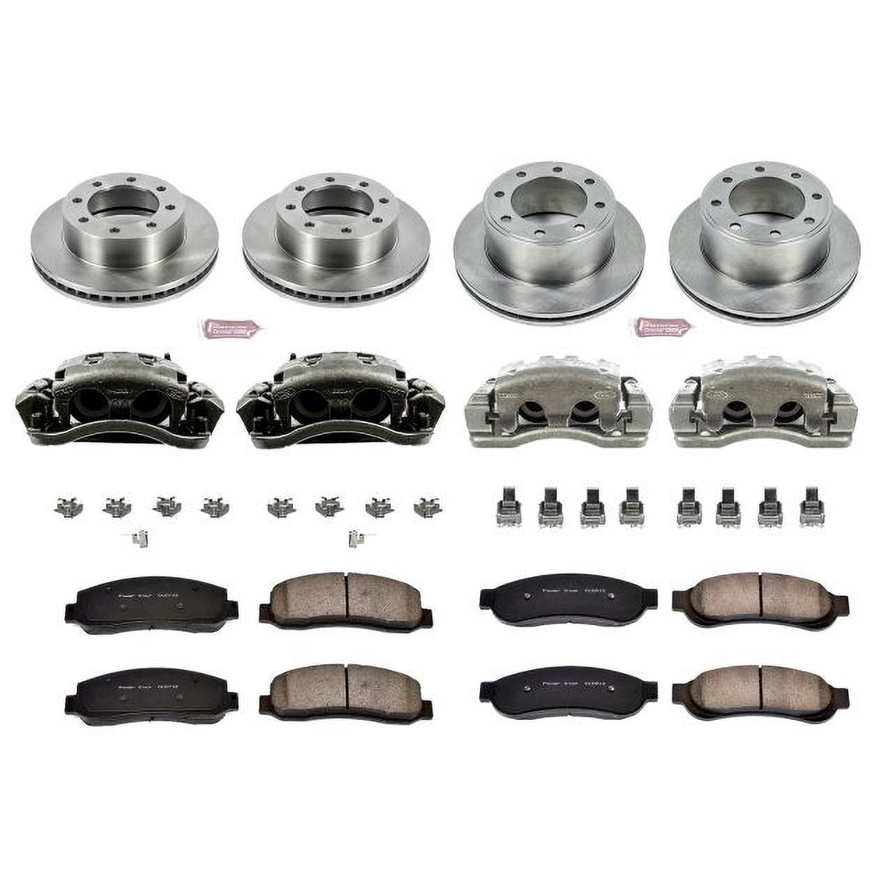PowerStop Front and Rear Stock Replacement Brake Pad and Rotor Kit with Calipers Fits: FORD Select Models KCOE1782