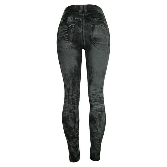 Wozhidaoke Leggings For Women Jeans Bottom Pants Coloured -Up Super Bomb Slim Nine-Minute Pants Gray M