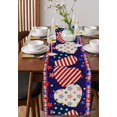 thumbnail image 2 of Hokiten Table Runners 36 Inches Long Dress Scarves, Independence Day Farmhouse Kitchen/Dining Table Runner, Short Coffee Tablerunners, American Flag Star Blue Red Plaid 13x36 Inch, 2 of 7