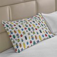 thumbnail image 2 of Watercolor Knitted Quilt Pillowcover, Colorful Brush Strokes Effect Painting of Nature Creatures Illustration, Standard King Size Pillow Cover for Bedroom, 36" x 20", Multicolor, by Ambesonne, 2 of 2