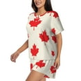 thumbnail image 2 of Lsque Happy Canada Day Women's Short-Sleeved Pajama Set - 2 Piece Soft and Lightweight Sleepwear Set-Medium, 2 of 9