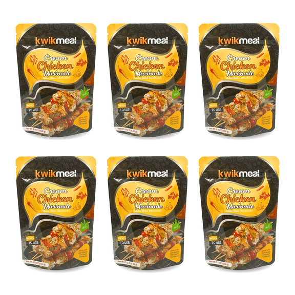 KwikMeal Malai Tikka Marinade 6 Pack, 8 oz Each – Creamy Indian Chicken BBQ Paste, Mild & Ready to Use for Grill, Oven & Air Fryer