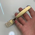 thumbnail image 4 of Cuchara para comer de acero inoxidable para niños, tenedor portátil de mango corto, tenedor de acero inoxidable para niños, vajilla sencilla para niños pequeños, 4 of 5