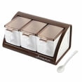 thumbnail image 3 of Contenedor De Caja De Condimentos Para Alimentos De 3/4 Rejillas, Cajas De Especias Montadas En La Pared, Herramientas De Cocina, Tarro De Condimentos Con Cucharas Speravity HA017236-00, 3 of 7