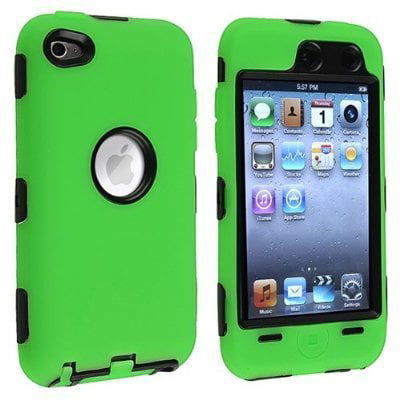 Dual Flex Hard Hybrid Gel Case for Apple iPod Touch 4th Gen - Green/Black