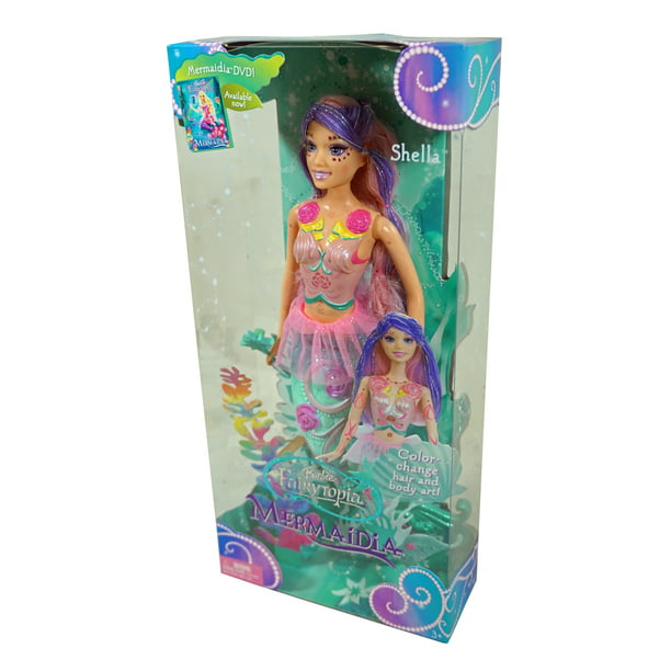 Barbie Fairytopia Mermaidia Shella Doll - With color-change hair art -