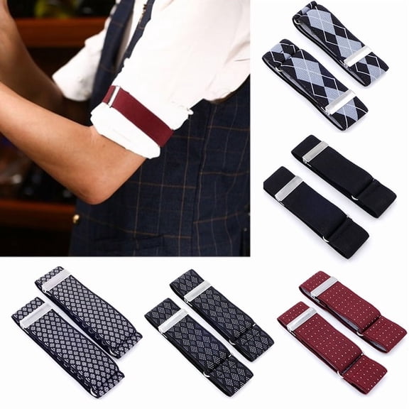 Racing Butterfly 1 Pair Men Shirt Adjustable Armband Sleeve Garter Bartender Cuff Holder