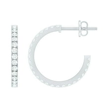 Rosec Jewels Natural Diamond Minimal Hoop Earrings for Women, Diamond Gemstone Hoop Earrings in Gold (0.50 CT, HI-SI Quality, April Birthstone), 925 Sterling Silver
