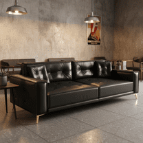 Homy Casa 3-in-1 Convertible Sofa Bed Faux Leather Sleeper Couch for Small Spaces