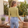 thumbnail image 6 of Womens 3/4 Sleeve Tops Casual Slim Fit Boat Neck T-Shirts Basic Spring Summer Tees XL, 6 of 6