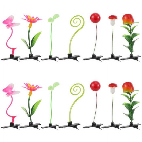 28 unids Bbanquetan Simulación Planta Play Clip Horquillero Creativo Chicas Encantador Pelo Barrettes Color surtido
