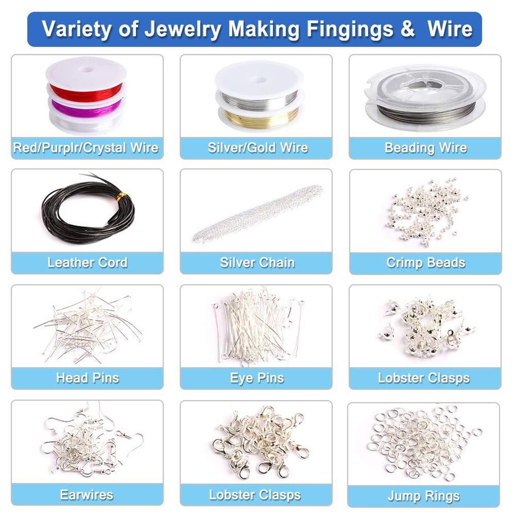 1960 Pieces Jewelry Making Supplies Kit with Beads Charms Findings Jewellery Pliers Beading Wire for DIY Necklace