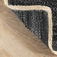 thumbnail image 3 of nuLOOM Koda Solid Leather Flatweave Area Rug, 4' x 6', Black, 3 of 8