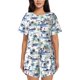 thumbnail image 1 of Balery Hawaii Palms Conjunto de Pijama para Mujer con Estampado, Dos Piezas de Manga Corta y Shorts, Ropa de Dormir Suave con Cuello Redondo y Bolsillos-Large, 1 of 6