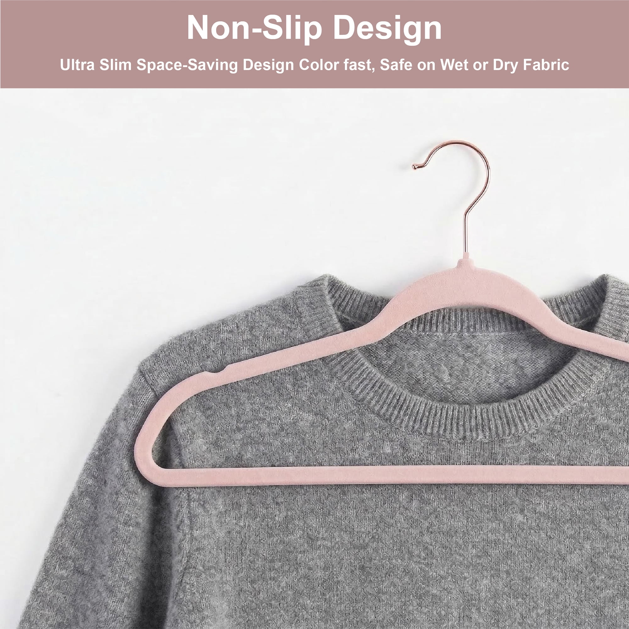 (2 pack) Better Homes & Gardens Pink Ultra Slim Velvet Non-Slip Clothes Hangers, 30-Pack