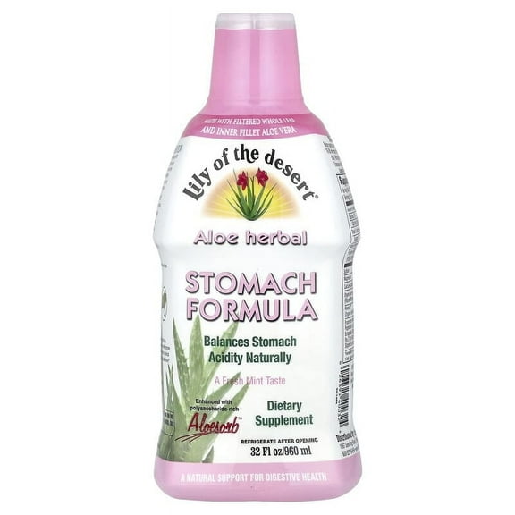 Lily of the Desert, Aloe Herbal, Stomach Formula, Fresh Mint, 32 fl oz Pack of 3