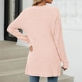 thumbnail image 4 of BXINGOHAI Solid Cardigan for Women Brushed Stripe Long Sleeve Coat Loose Open Front Sweater Fall Winter Casual Outdoor Coats With Pockets Pink,M, 4 of 6