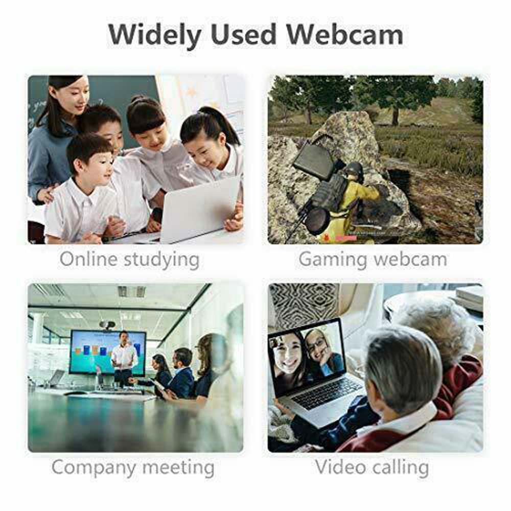 1080P Full HD Cam Microphone Webcam Aux Auto Focusing Web Camera for Live Streaming, Video Calling - image 2 of 9