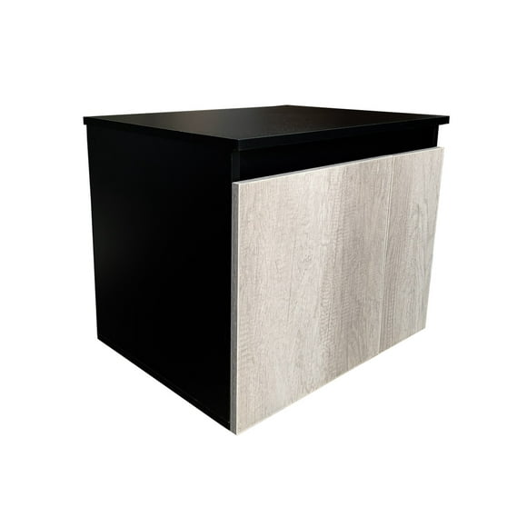 Mueble Gabinete para Baño Sin Lavamanos Y Monomando 05 (Negro Mate/Encino Polar) DECOMOBIL GABINETE 05