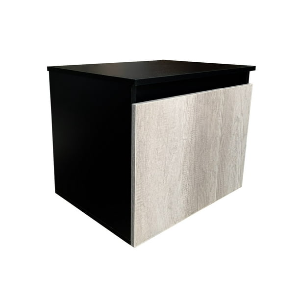 Mueble Gabinete para Baño Sin Lavamanos Y Monomando 05 (Negro Mate/Encino Polar) DECOMOBIL GABINETE 05